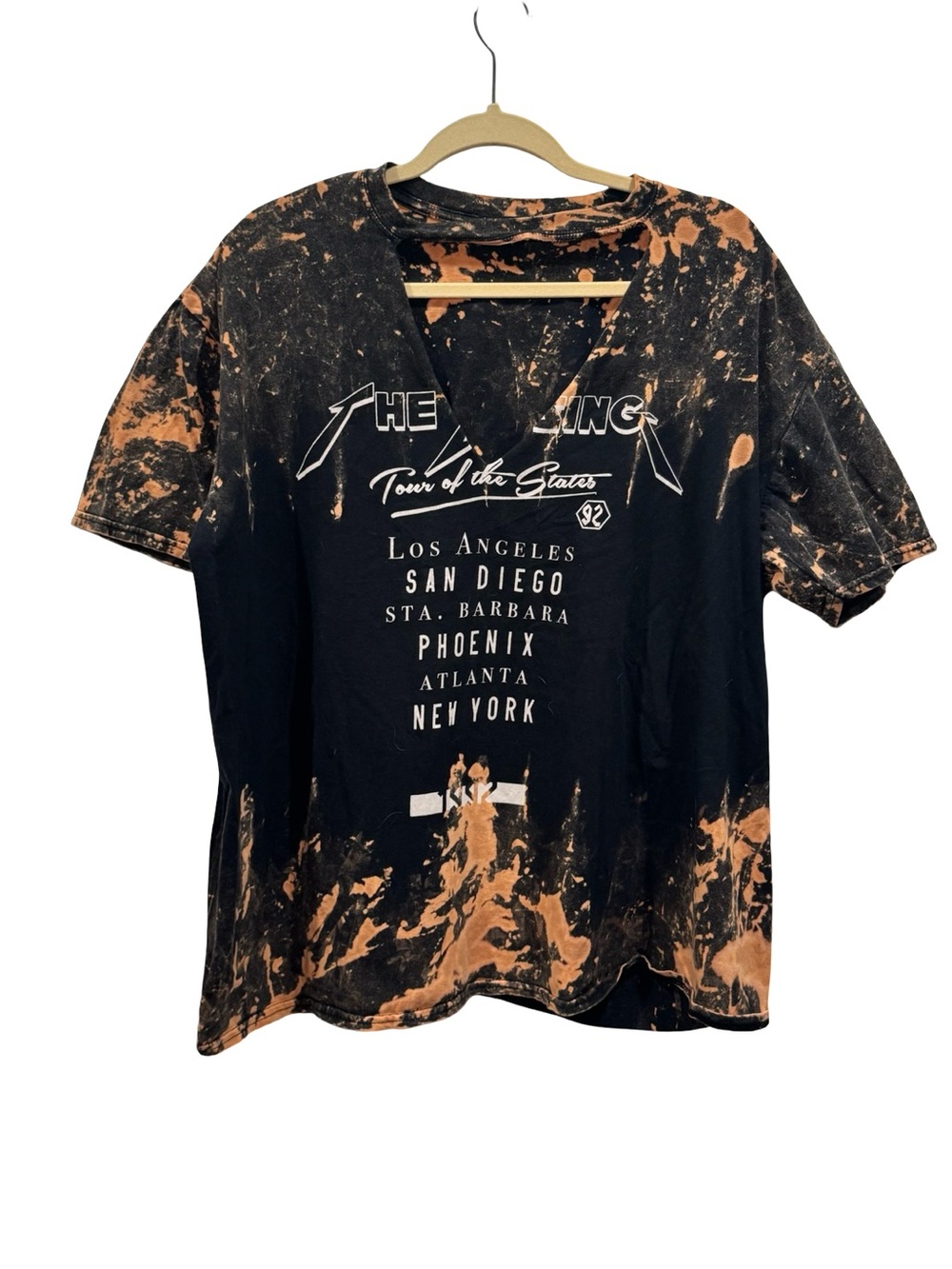 🤎♣️ Boohoo Black and Rust Tie-Dye Graphic Tee ♣️🤎